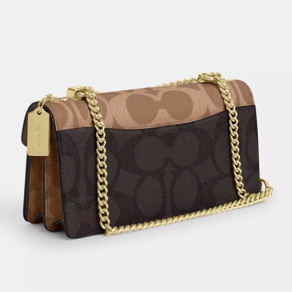 Klare Envelope Crossbody in Blocked Signature Coated Canvas - Picture 9 of 12